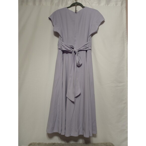 Gal Meets Glam Seraphina Bodice Midi Dress Lavender Size 8. Short Sleeve V-Neck - Picture 8 of 16